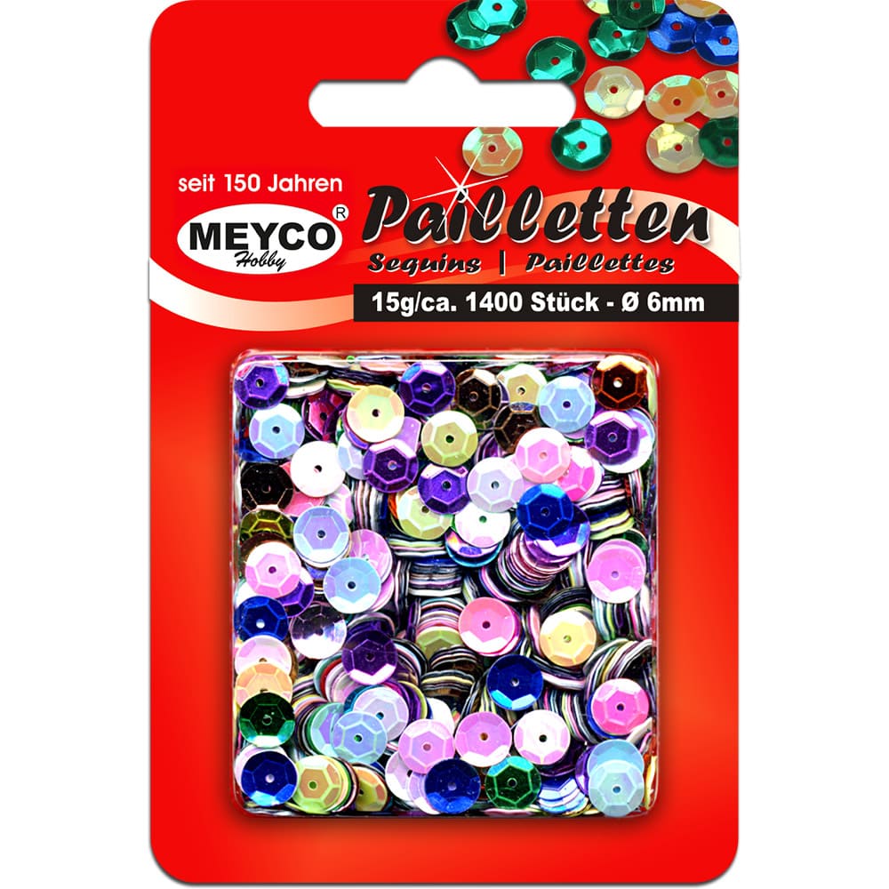 Set accesorii creatie, paiete hexagonale, Ø 6mm, 1400 buc, alb, Meyco