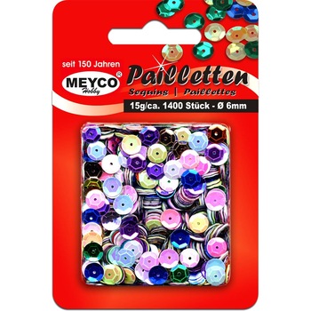 Accesorii creatie, paiete, 1400 buc/set, 6 mm, verde, Meyco Accesorii creatie, paiete, 1400 buc/set, 6 mm, verde, Meyco