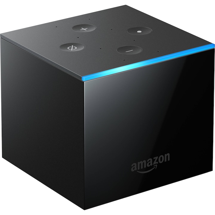Mediaplayer Amazon Fire TV Cube 2019, 4K Ultra HD, Hexa Core, 16 GB, Dolby Atmos, Negru