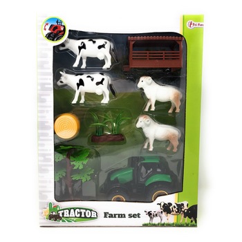 Set ferma cu animale si tractor, Toi - Toys, +3 ani Set ferma cu animale si tractor, Toi - Toys, +3 ani