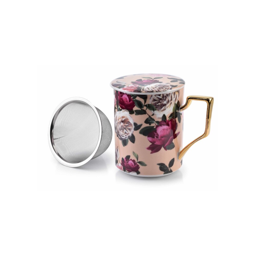 Cana, Affek Design Trandafir Beige, Bej, 400 ml, Portelanat, cu infuzor, cu capac