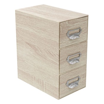 Cutie pentru depozitare, Ramdeco, pentru birou, 3 sertare, 22 x 13 x 25.5 cm Cutie pentru depozitare, Ramdeco, pentru birou, 3 sertare, 22 x 13 x 25.5 cm