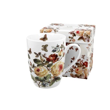 Cana, Duo Romantic Zahra, Alb, 380 ml, Portelanat, cafea sau ceai Cana, Duo Romantic Zahra, Alb, 380 ml, Portelanat, cafea sau ceai