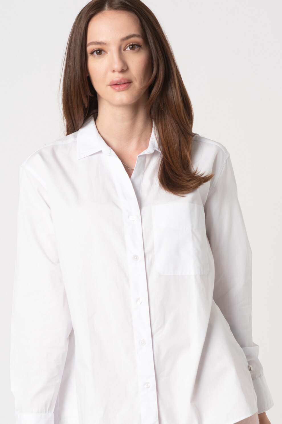 LTB, Camasa de bumbac cu buzunar pe piept Lipali, Alb