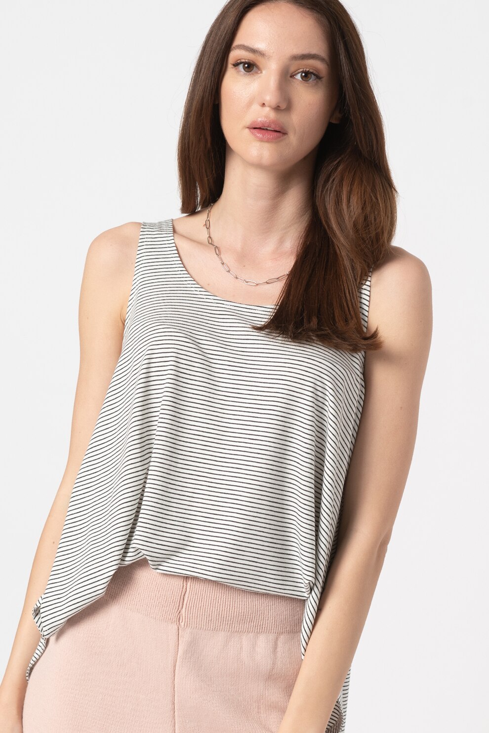 LTB, Top cu dungi discrete Cozoga, Alb/Negru