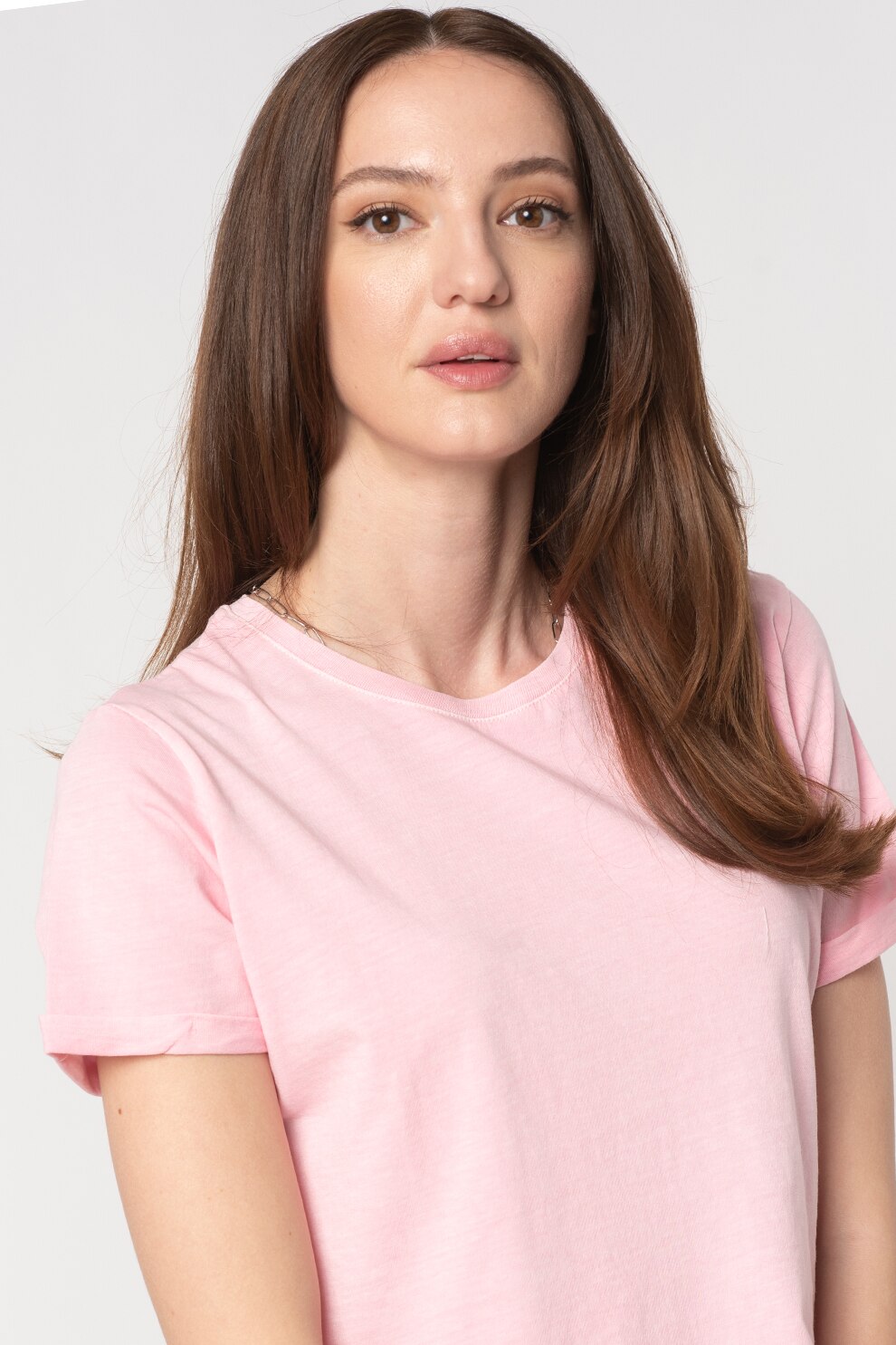 LTB, Tricou crop cu decolteu la baza gatului Nikofa, Roz