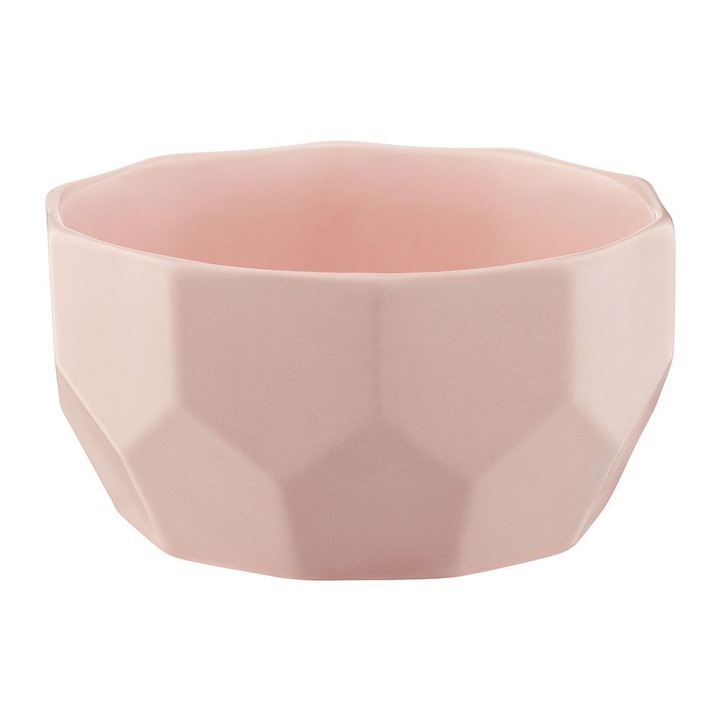Bol ceramica,13 cm, roz, Diamond