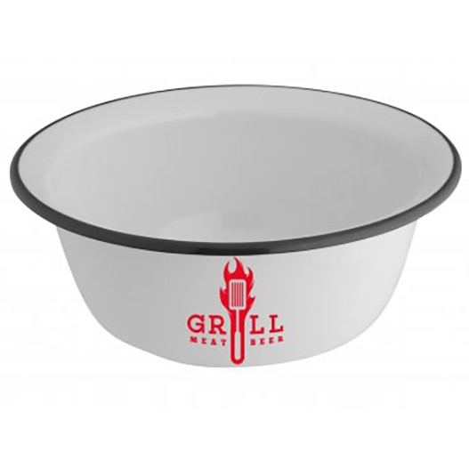 Bol salata, otel emailat Cassatex 28 cm, culoare alba si cap de Taur