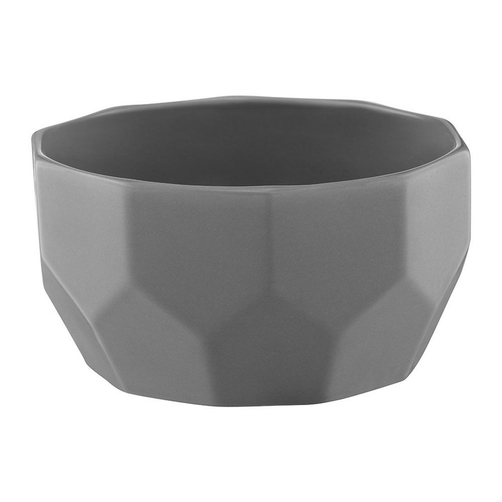 Bol ceramica,13 cm, gri, Diamond