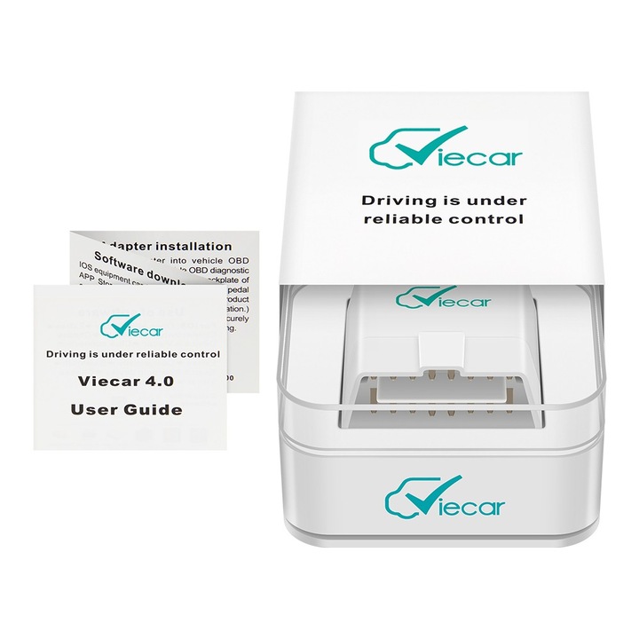 Techstar Viecar Dual diagnosztikai eszköz, többmárkás, Bluetooth 4.0, dedikált alkalmazás, iOS, Android, fehér