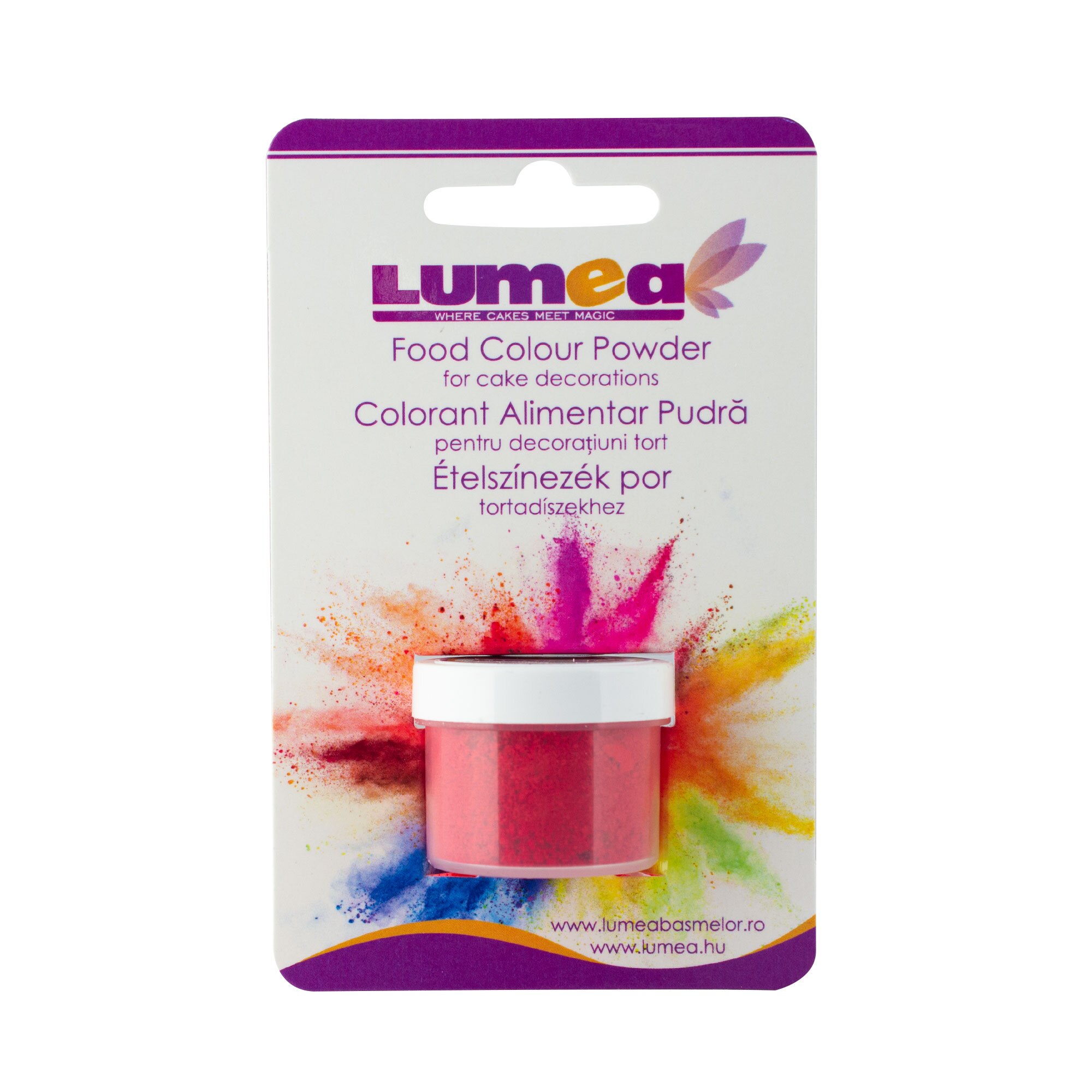 Colorant alimentar pudra Rosu aprins, 3g - Lumea Colors