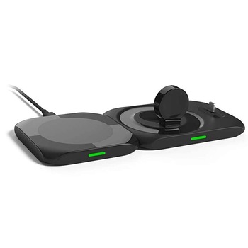 Statie de incarcare 4in1 MagSafe 15W QI Fast Wireless charge pentru iPhone 13, 12, 12 Pro,12 Mini, Samsung S21, Note 20, iPhone 11, 11Pro, X, XS, XR, 8, 8 Plus, Apple iWatch Series 1,2,3,4,5,6 AirPods Pro, negru, Joyon®, adaptor QC3.0 18W inclus Statie de incarcare 4in1 MagSafe 15W QI Fast Wireless charge pentru iPhone 13, 12, 12 Pro,12 Mini, Samsung S21, Note 20, iPhone 11, 11Pro, X, XS, XR, 8, 8 Plus, Apple iWatch Series 1,2,3,4,5,6 AirPods Pro, negru, Joyon®, adaptor QC3.0 18W inclus