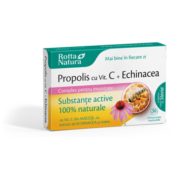 Propolis cu Vitamina C Naturala + Echinacea 30cps Rotta Natura