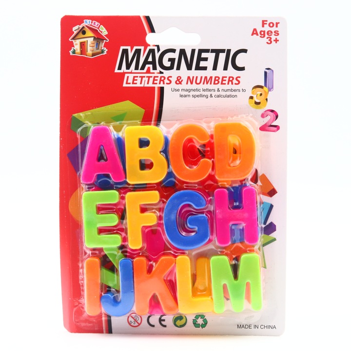 Комплект от 24, магнитни букви, цялата азбука, многоцветни