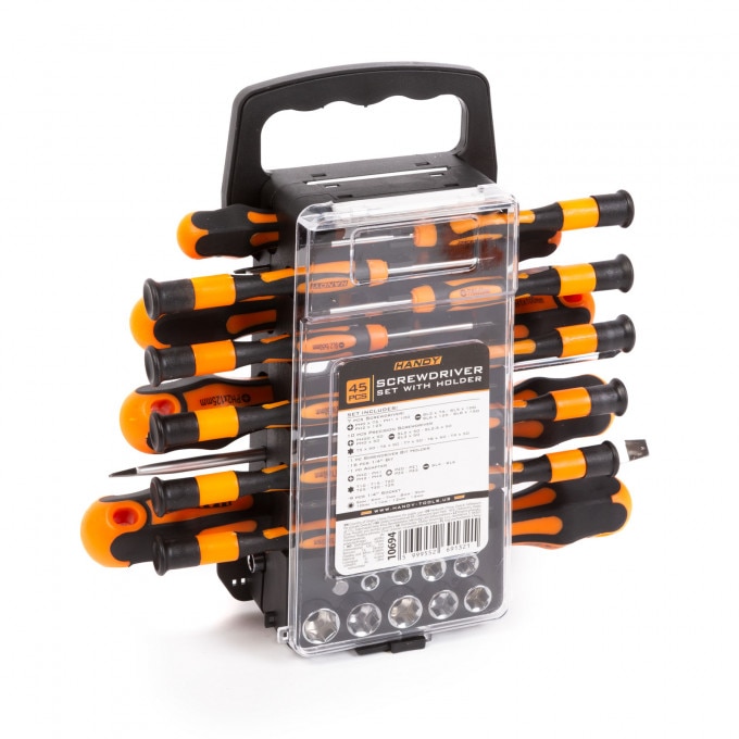 Set 45 piese Handy 10694, 10 surubenite, 9 chei tubulare, biti