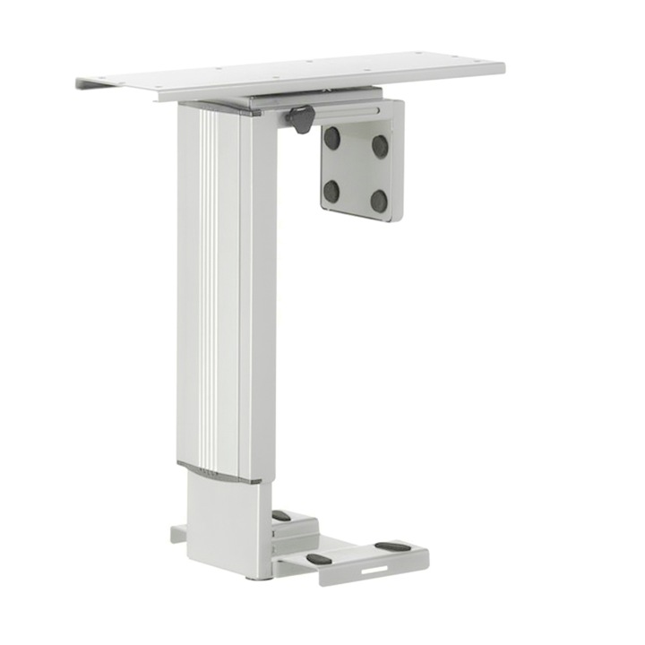 Suport universal unitate centrala, rotativ, reglabil pe inaltime si latime, Alb