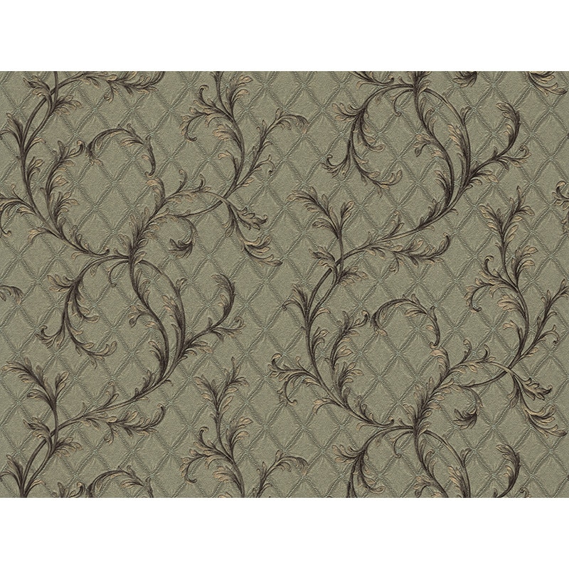Tapet decorativ clasic model frunze si romburi cu sclipici M50518 0.53m x 10m