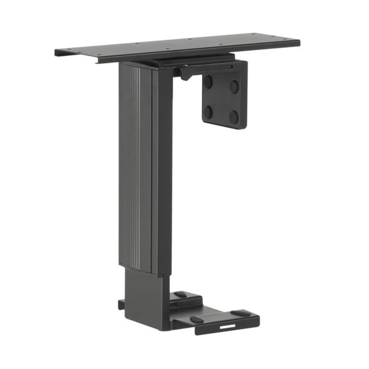 Suport universal unitate centrala, rotativ, reglabil pe inaltime si latime, Negru