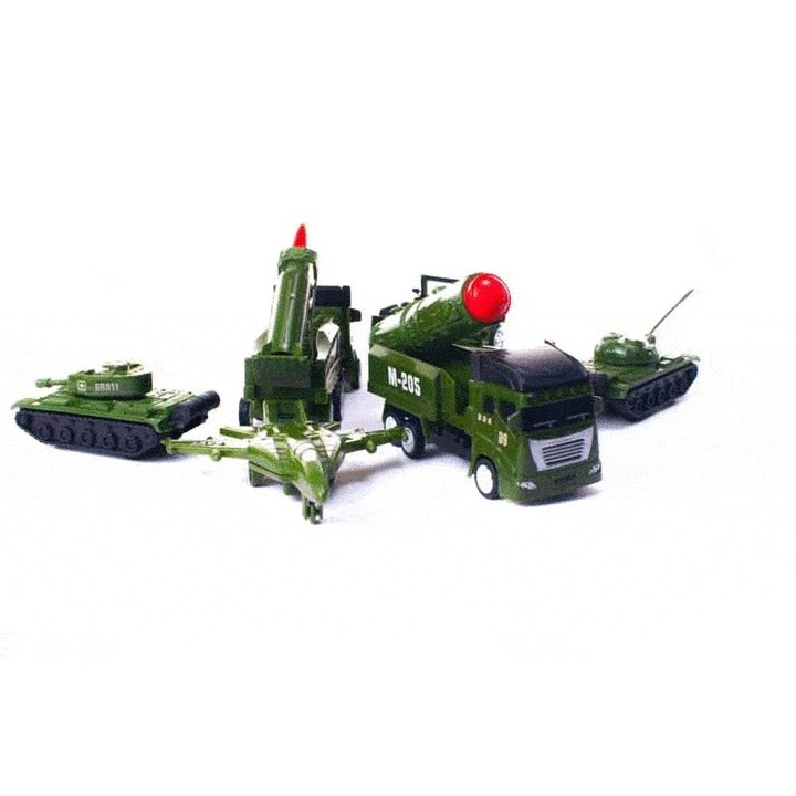 Roben Toys katonai jármű készlet, 7 jármű, gumikerekek, 3 év fölött, zöld