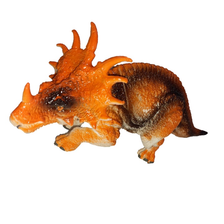 Figurina dinozaur Arrhinoceratops 16 cm Unikatoy Dinos 236002-5, Portocaliu