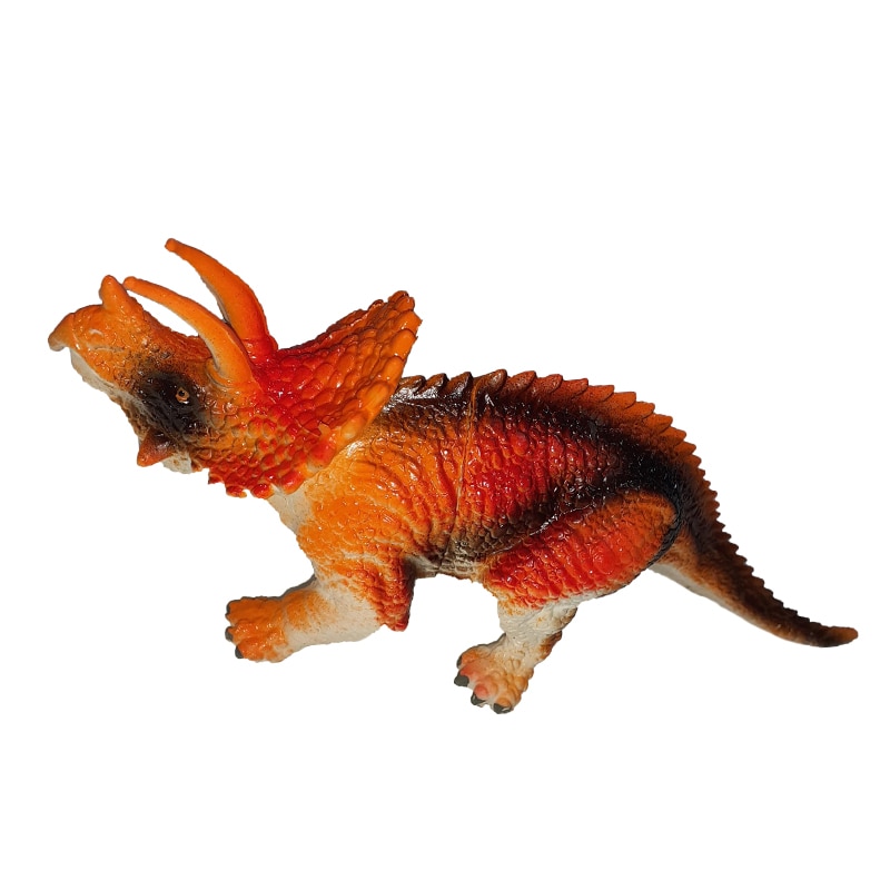 Figurina dinozaur Arrhinoceratops 16 cm Unikatoy Dinos 236002-2, Portocaliu