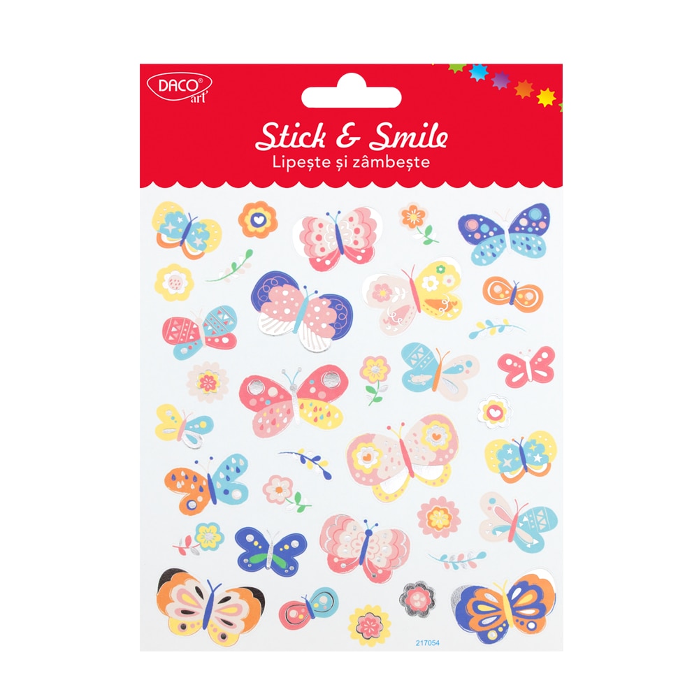 Abtibild Fluturi, Daco, LIpeste si zambeste, Multicolor, AB130