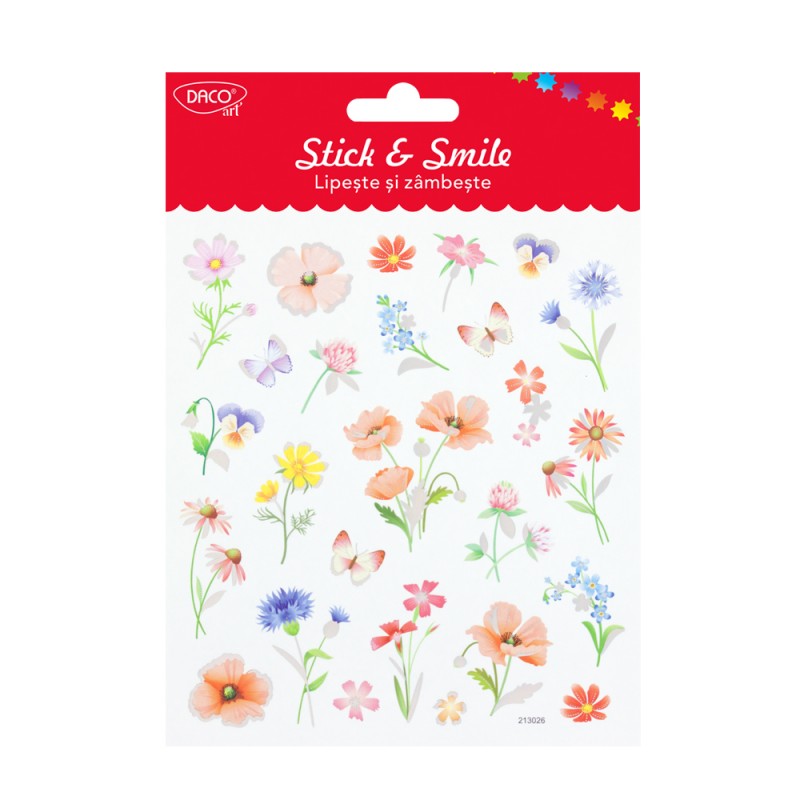 Abtibilduri, Daco, Lipeste si zambeste, 26 bucati, Multicolor, AB131