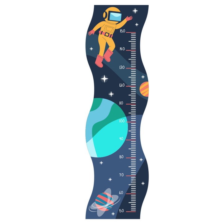 Sticker perete Masurator pentru copii, Stickermania, - Cosmos, 40x120 cm