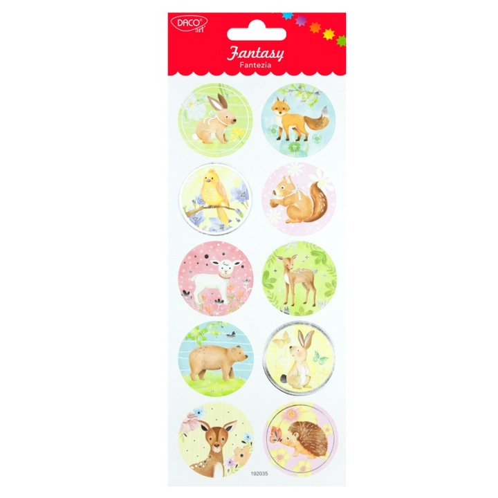 Abtibilduri Daco Fantezia, Model Animale Salbatice, 10 Buc/Set, Abtibilduri DACO Model Animale Salbatice, Autocolante Copii, Stickere Decorative, Stickere pentru Copii, Abtibilduri Copii, Abtibilduri pentru Mobila