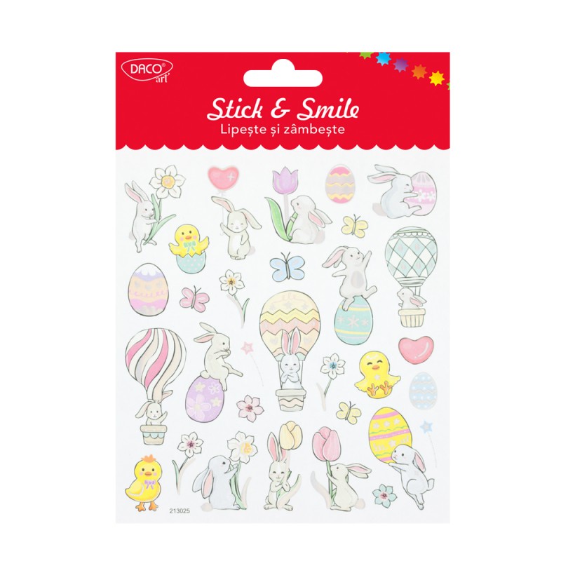 Abtibilduri, Daco, Lipeste si zambeste, Multicolor, AB909