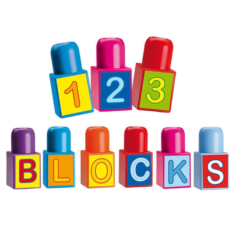 Set 64 de piese bloc de constructie pentru copii Dohany ABC - Number 113432, Multicolor