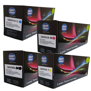 Set tonere EASY PRINT, 1x 2500pag + 3x 2000 pag, compatibil Q6000A / Q6001A / Q6002A / Q6003A / EP707 Set tonere EASY PRINT, 1x 2500pag + 3x 2000 pag, compatibil Q6000A / Q6001A / Q6002A / Q6003A / EP707