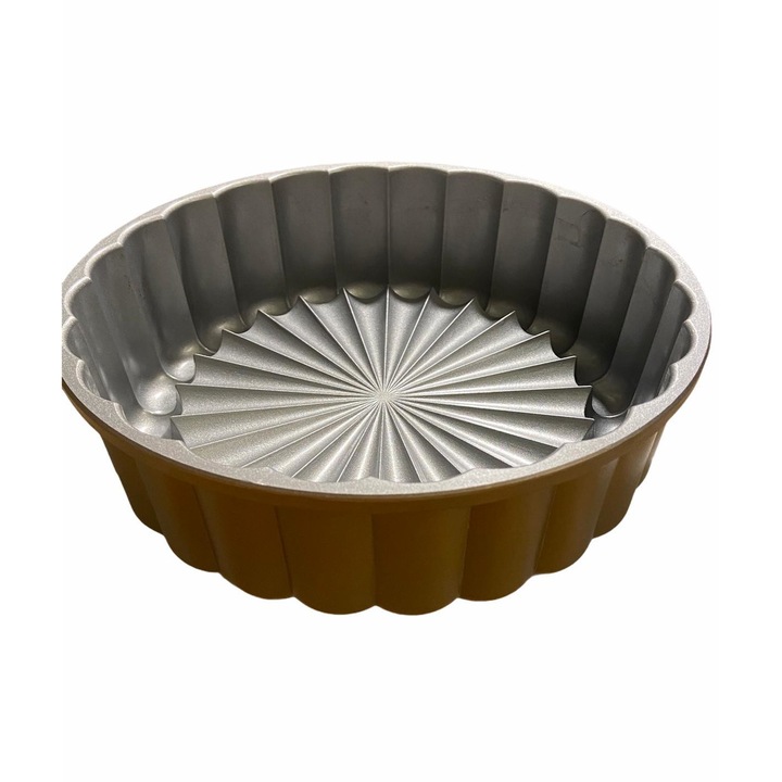 Forma de tort si chec, rotunda, aluminiu cu strat de teflon, 24x7cm