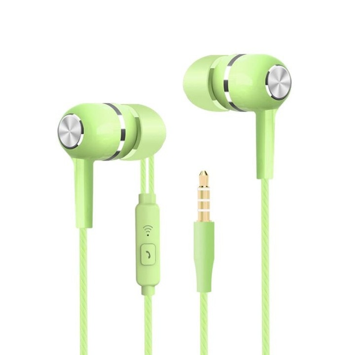 Casti in-ear Pili-Paradise, Microfon incorporat, Jack 3.5 mm, Verde