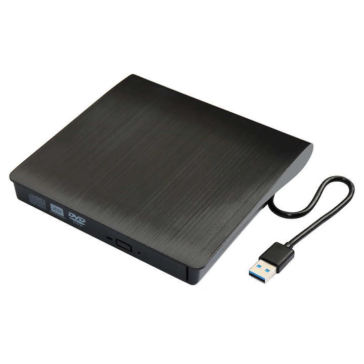 Unitate CD externa USB 3.0, DVD +/-, Unitate RW DVD / CD ROM, Negru