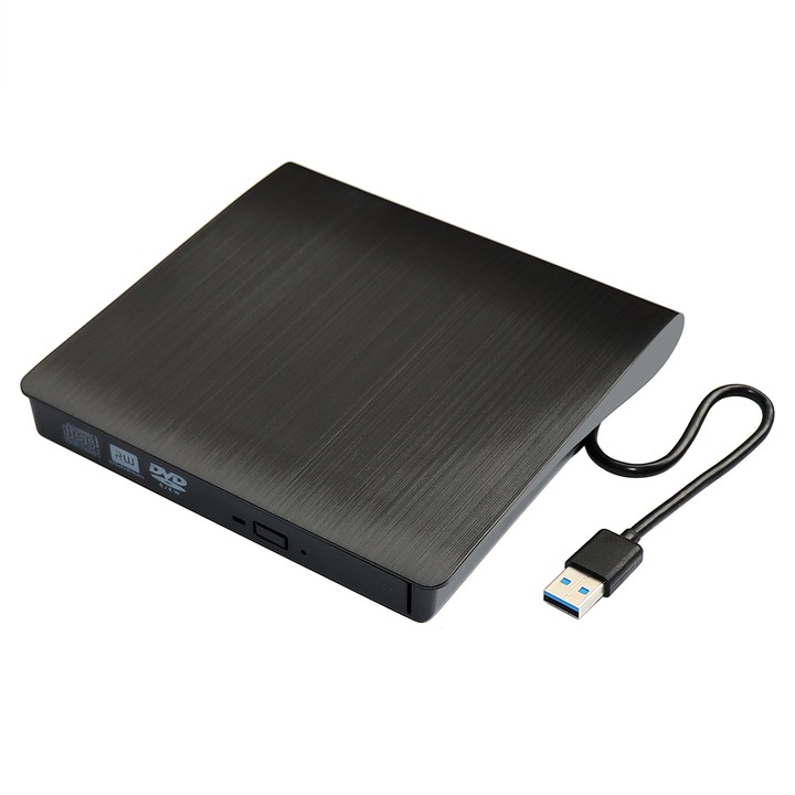 USB 3.0 външно CD устройство, DVD +/-, RW DVD / CD ROM устройство, черно