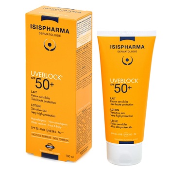 Lotiune de corp hidratanta cu protectie solara foarte ridicata, 100 ml, UVEBLOCK® SPF 50+ Lotion Lotiune de corp hidratanta cu protectie solara foarte ridicata, 100 ml, UVEBLOCK® SPF 50+ Lotion