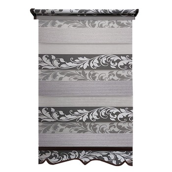 Jaluzea tip Rulou textil MINI cu Terminatie Decorativa,Deko Design,Rolete Zebra Day & Night Luxury High Quality, 56x120cm,ZS5,culoare gri cu model si insertie de slipici,accesorii albe Jaluzea tip Rulou textil MINI cu Terminatie Decorativa,Deko Design,Rolete Zebra Day & Night Luxury High Quality, 56x120cm,ZS5,culoare gri cu model si insertie de slipici,accesorii albe