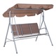 Balansoar Outsunny de Gradina 2 Locuri Schelet in Metal, Maro 171x108x150 cm