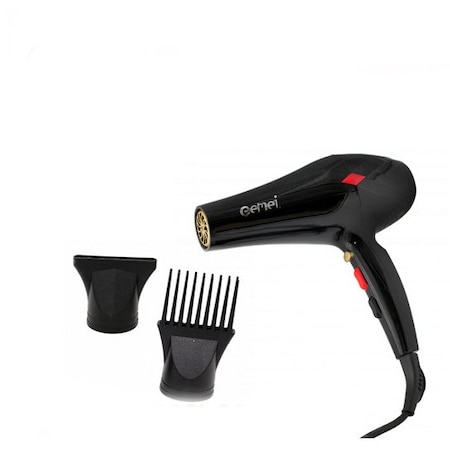 Feon Uscator par profesional Gemei, Negru, 3000 W, 3 trepte temperatura, viMAG ®