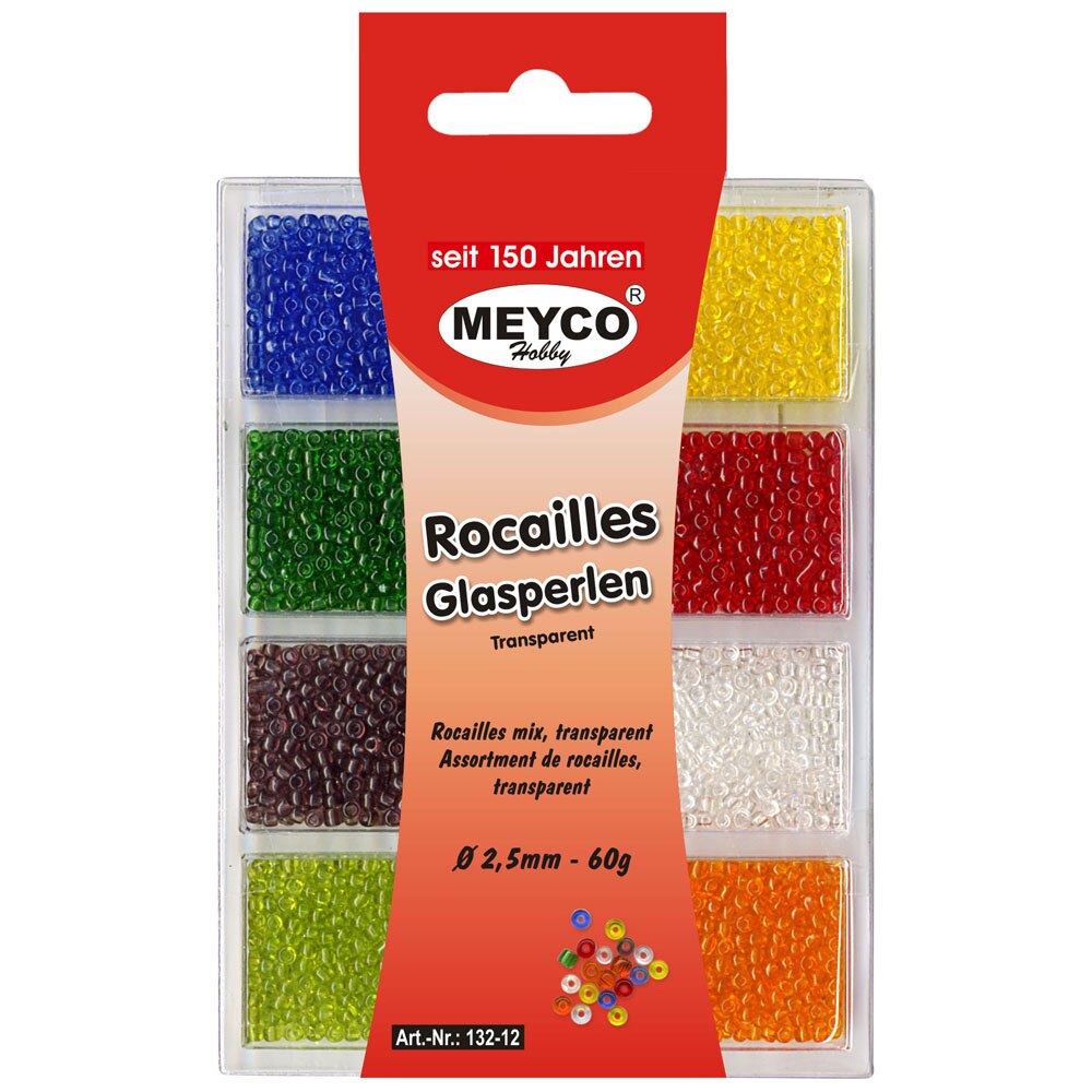 Accesorii creatie, margele cerculete/patratele cristal, 60g, 2,5 mm, diferite culori, Meyco