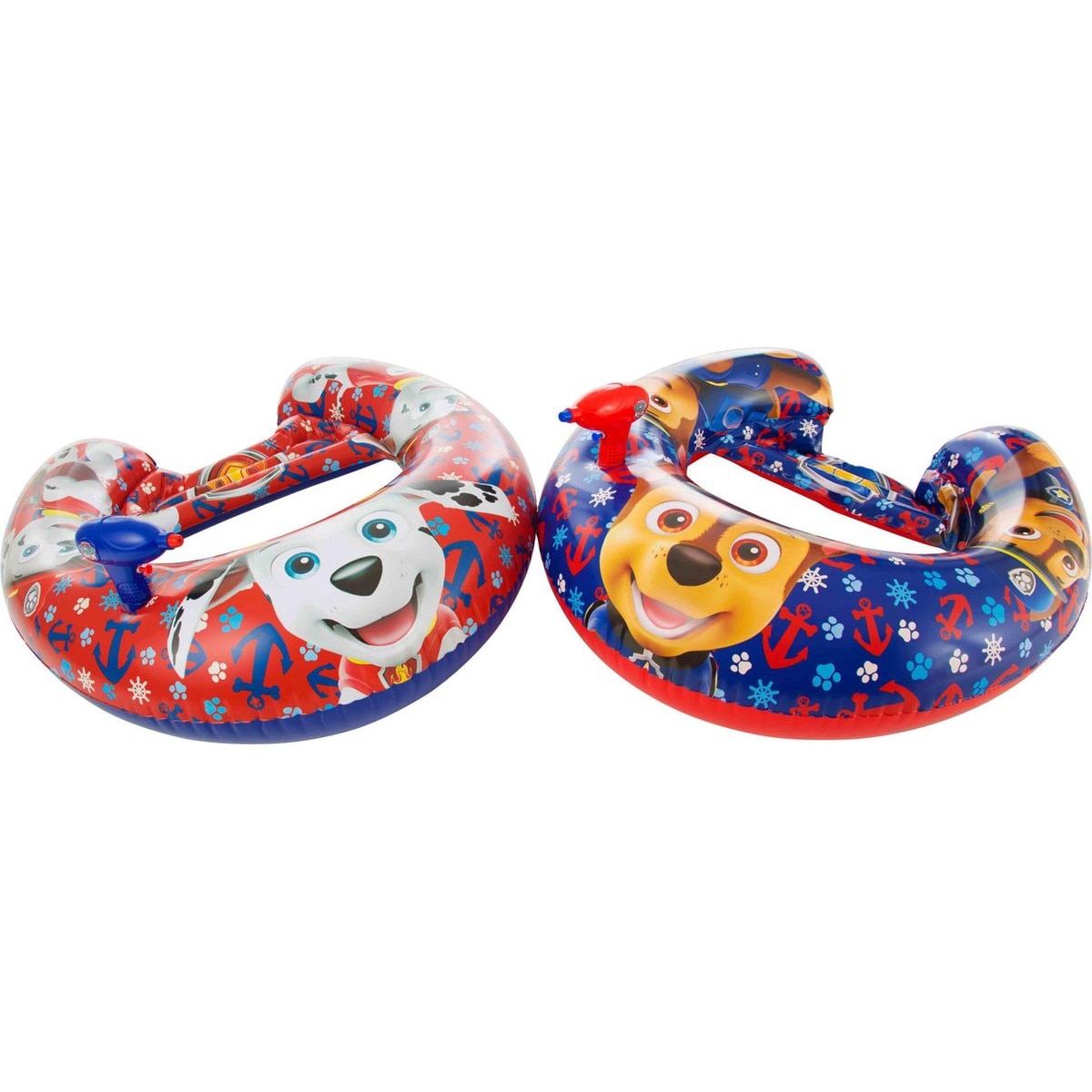 Colac copii gonflabil pentru piscina Patrula Catelusilor cu pistoale de stropit incluse, set 2 bucati, varsta peste 3 ani