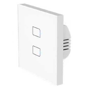 Intrerupator Inteligent Broadlink TC3-2 cu doua butoane touch, wi-fi, alb Intrerupator Inteligent Broadlink TC3-2 cu doua butoane touch, wi-fi, alb