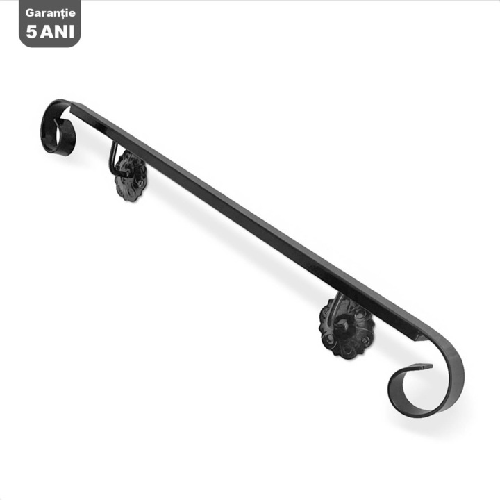 Mana Curenta Stil Clasic, Vopsire in camp electrostatic, Finisaje Premium, BalustradeTM, Metal Negru Mat Lungime 1.2 m