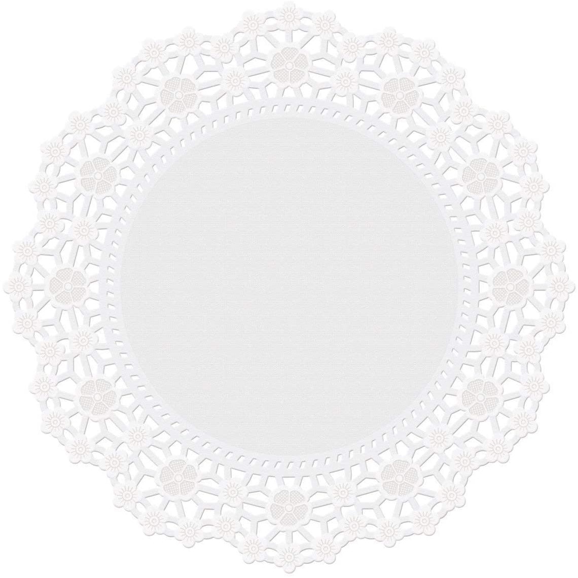 Set 10 bucati dantela din hartie pentru prajituri, forma rotunda, Wilton, 25 cm diametru