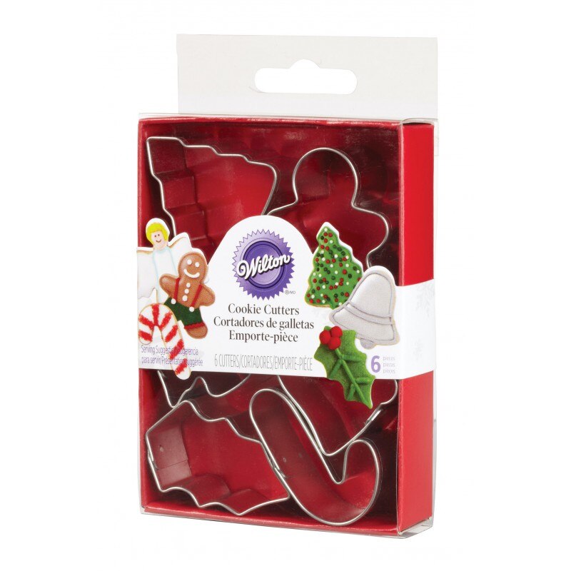 Set 6 decupatoare metalice de craciun, mini, Wilton