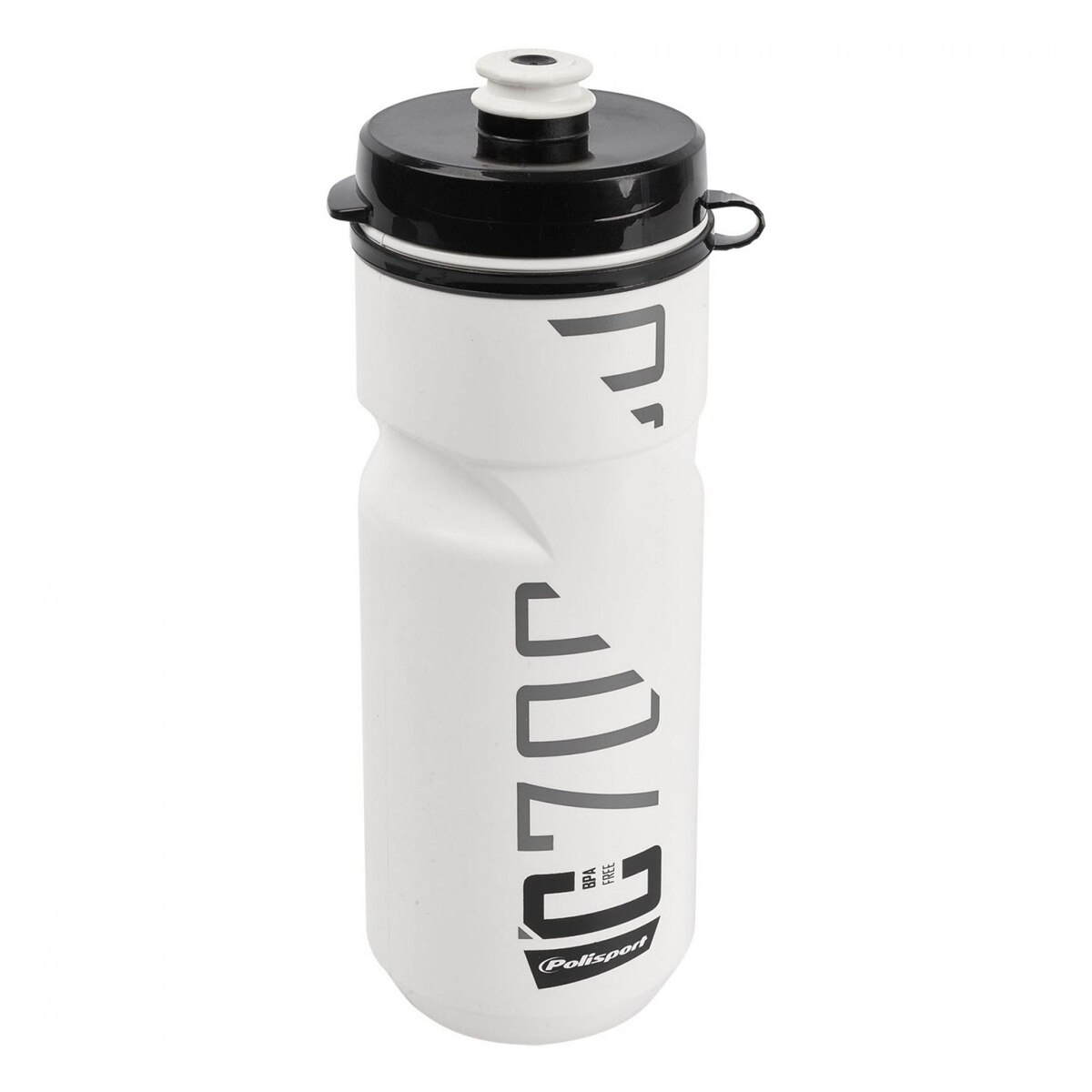 Bidonas Polisport - 700 Ml, Clip-On, Alb-Negru