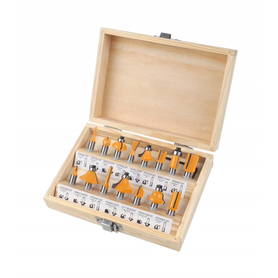 Set freze din carburi pentru lemn, coada prindere 8mm - Tolsen