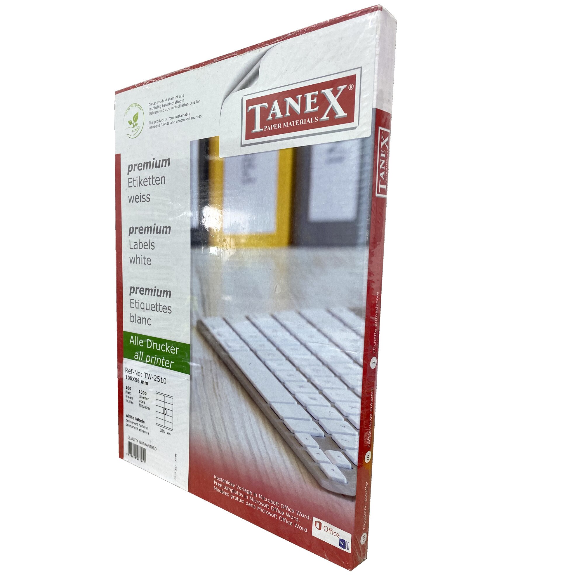 Etichete Laser 21/A4, Tanex, alb, 70 x 42.43 mm