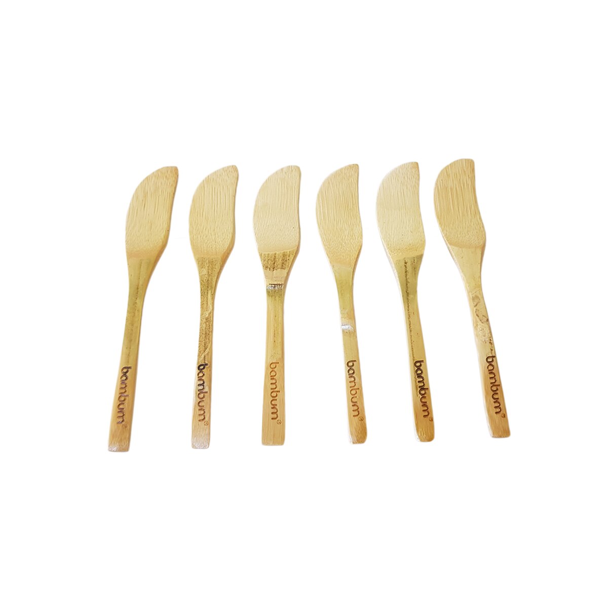 Set 6 cutite din bambus pentru unt, antibacterian si ecologic, Bambum Forre